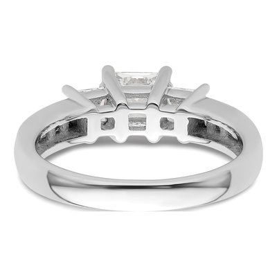 14K White Gold Diamond 3-Stone Engagement Ring Semi-Mount – view 6