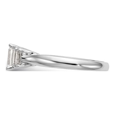 14K White Gold 3-Stone Emerald-Cut Engagement Ring Mounting – view 4