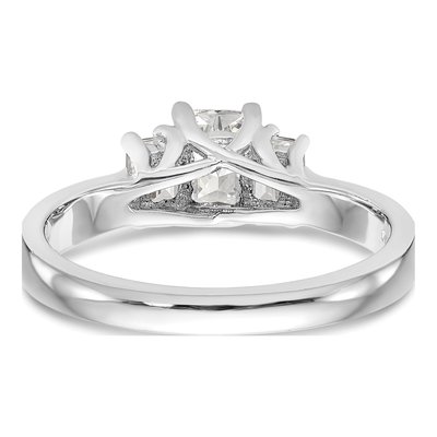 14K White Gold 3-Stone Emerald-Cut Engagement Ring Mounting – view 6