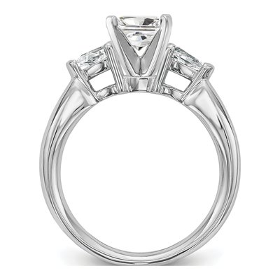 14K White Gold 3-Stone Diamond Engagement Ring Mounting – view 2