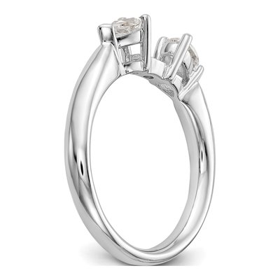 14K White Gold 3-Stone Diamond Engagement Ring Mounting – view 6