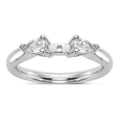 14K White Gold 3-Stone Diamond Engagement Ring Mounting – view 7