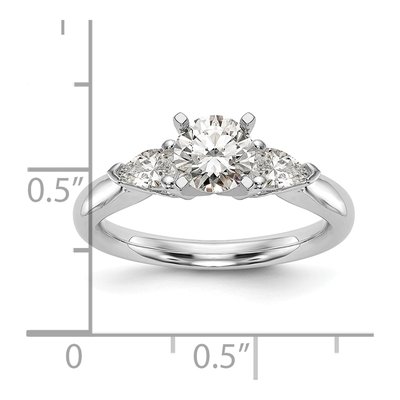 14K White Gold 3-Stone Diamond Engagement Ring Mounting – view 8
