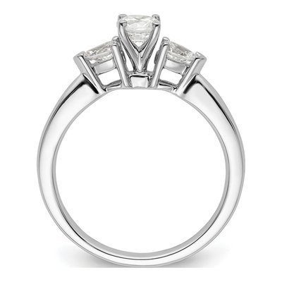 14K White Gold Diamond 3-Stone Engagement Engagement Ring Semi-Mount – view 3