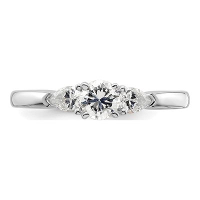 14K White Gold Diamond 3-Stone Engagement Engagement Ring Semi-Mount – view 5