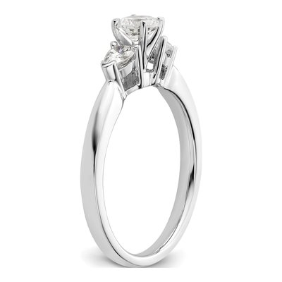 14K White Gold Diamond 3-Stone Engagement Engagement Ring Semi-Mount – view 7
