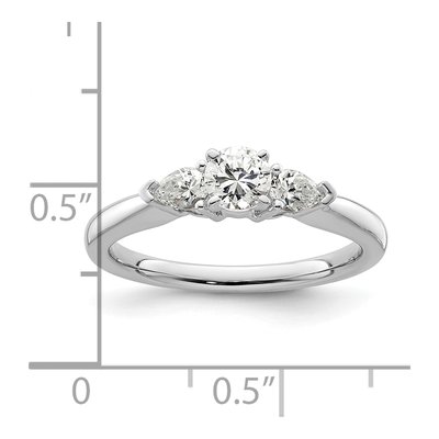 14K White Gold Diamond 3-Stone Engagement Engagement Ring Semi-Mount – view 8