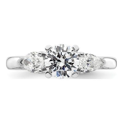 14K White Gold Diamond Pear Engagement Engagement Ring Semi-Mount – view 5