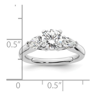 14K White Gold Diamond Pear Engagement Engagement Ring Semi-Mount – view 8