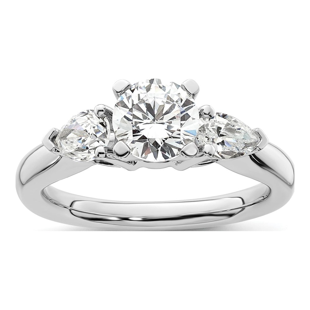14K White Gold Pear Diamond Semi-Mount Engagement Ring