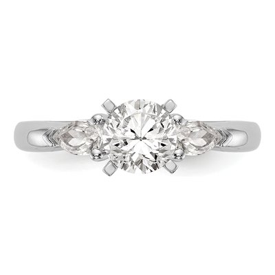 14K White Gold 3-Stone Diamond Bridal Set Mounting – view 5