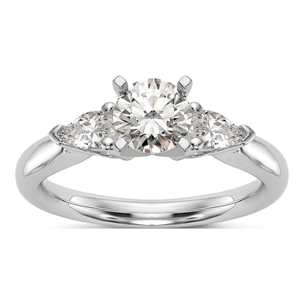 14K White Gold 3-Stone Diamond Bridal Set Mounting