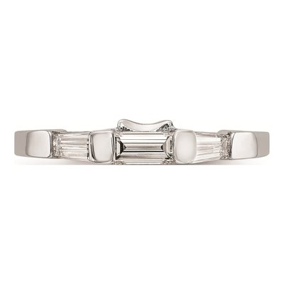14K White Gold Baguette Diamond Wedding Band Mounting – view 5