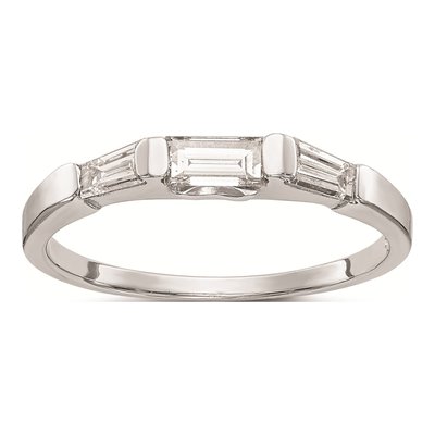 14K White Gold Baguette Diamond Wedding Band Mounting