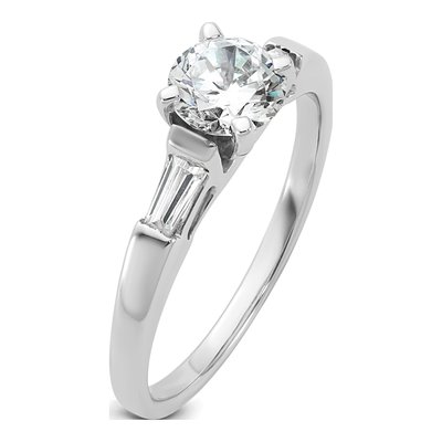 14K White Gold 3-Stone Engagement Ring Mounting – view 7