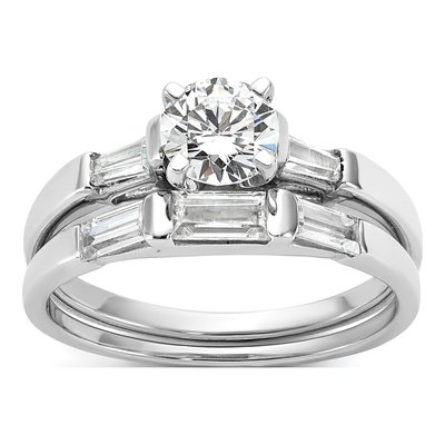 14K White Gold 3-Stone Engagement Ring Mounting – view 8