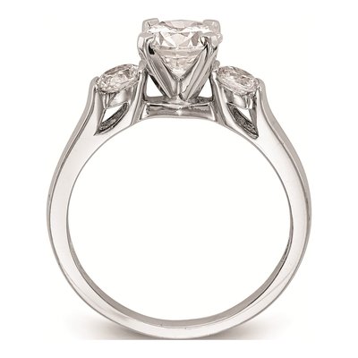 14K White Gold 3-Stone Engagement Ring Mounting – view 3