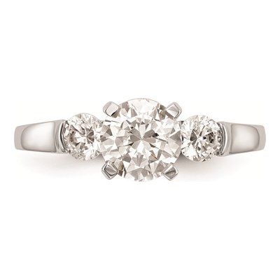 14K White Gold 3-Stone Engagement Ring Mounting – view 5