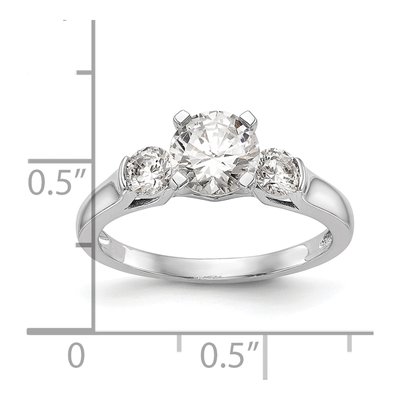 14K White Gold 3-Stone Engagement Ring Mounting – view 8