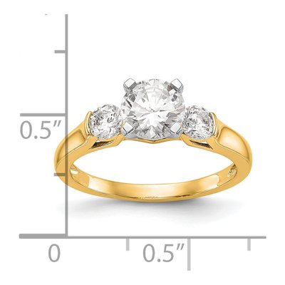 14K Yellow Gold 3-Stone Engagement Ring Mounting – view 3