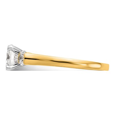 14K Yellow Gold 3-Stone Engagement Ring Mounting – view 4
