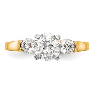 14K Yellow Gold 3-Stone Engagement Ring Mounting – view 5