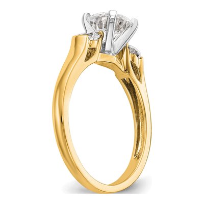 14K Yellow Gold 3-Stone Engagement Ring Mounting – view 6