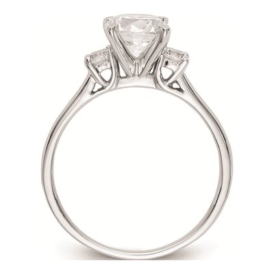 14K White Gold 3-Stone Diamond Engagement Ring Mounting – view 3