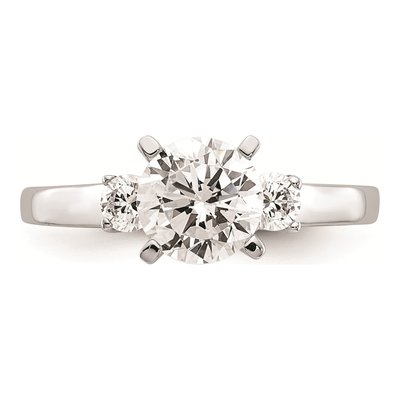 14K White Gold 3-Stone Diamond Engagement Ring Mounting – view 5