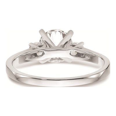 14K White Gold 3-Stone Diamond Engagement Ring Mounting – view 6