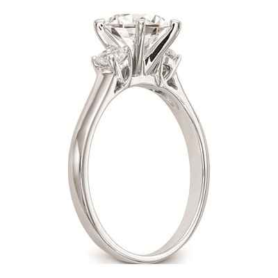 14K White Gold 3-Stone Diamond Engagement Ring Mounting – view 7
