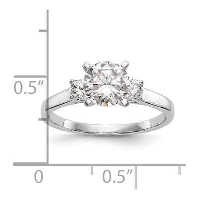 14K White Gold 3-Stone Diamond Engagement Ring Mounting – view 8