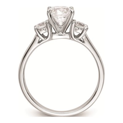 14K White Gold 3-Stone Engagement Ring Mounting – view 3
