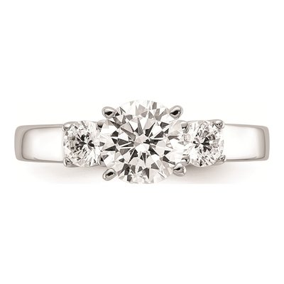 14K White Gold 3-Stone Engagement Ring Mounting – view 5