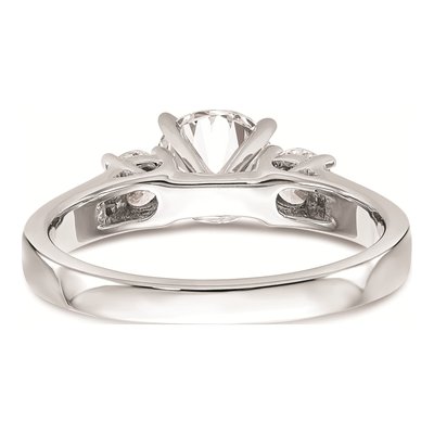 14K White Gold 3-Stone Engagement Ring Mounting – view 6