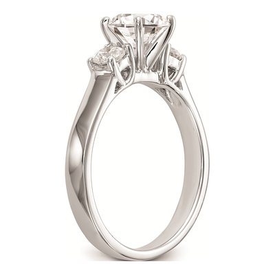 14K White Gold 3-Stone Engagement Ring Mounting – view 7