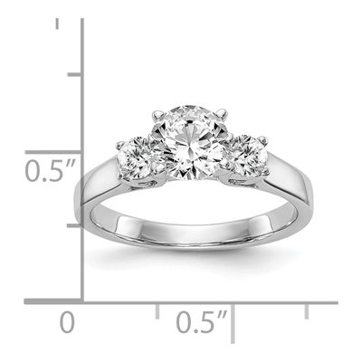14K White Gold 3-Stone Engagement Ring Mounting – view 8