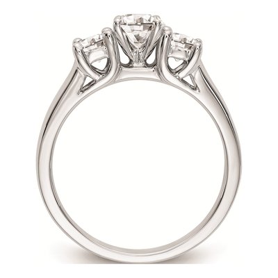 14K White Gold 3-Stone Diamond Engagement Ring Mounting – view 3