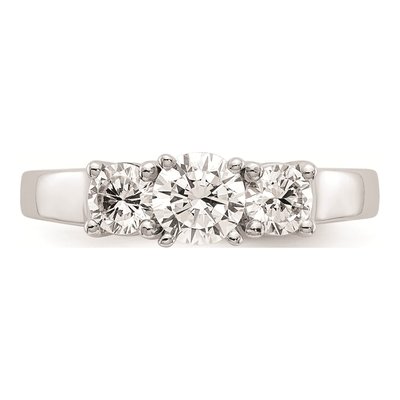 14K White Gold 3-Stone Diamond Engagement Ring Mounting – view 5