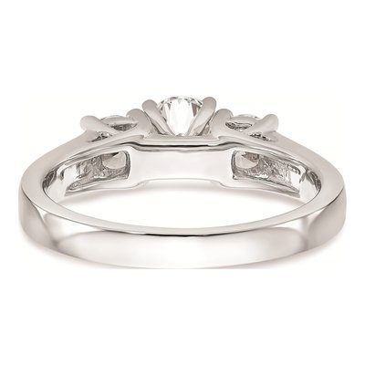 14K White Gold 3-Stone Diamond Engagement Ring Mounting – view 6