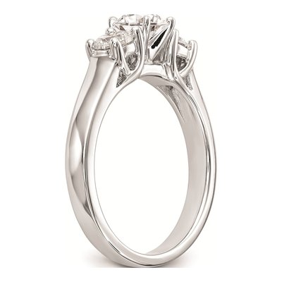 14K White Gold 3-Stone Diamond Engagement Ring Mounting – view 7