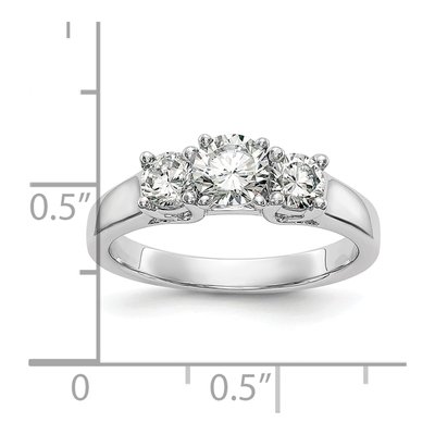 14K White Gold 3-Stone Diamond Engagement Ring Mounting – view 8