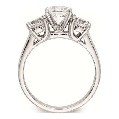 14K White Gold 3-Stone Diamond Engagement Ring Mounting – view 3