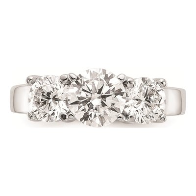 14K White Gold 3-Stone Diamond Engagement Ring Mounting – view 5