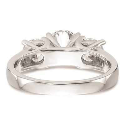 14K White Gold 3-Stone Diamond Engagement Ring Mounting – view 6