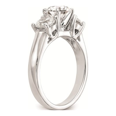 14K White Gold 3-Stone Diamond Engagement Ring Mounting – view 7