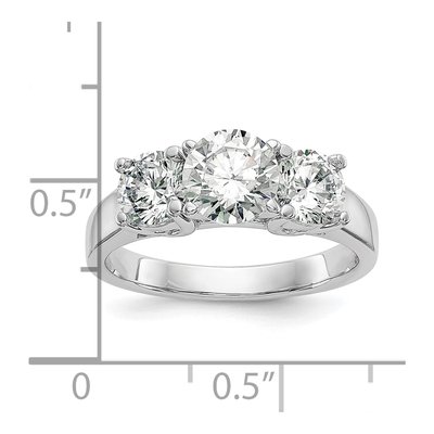 14K White Gold 3-Stone Diamond Engagement Ring Mounting – view 8