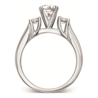 14K White Gold 3-Stone Engagement Ring Mounting – view 2