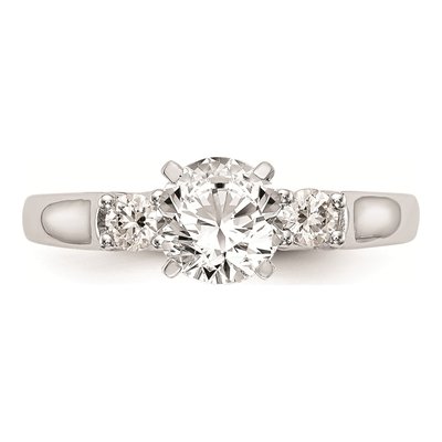 14K White Gold 3-Stone Engagement Ring Mounting – view 4