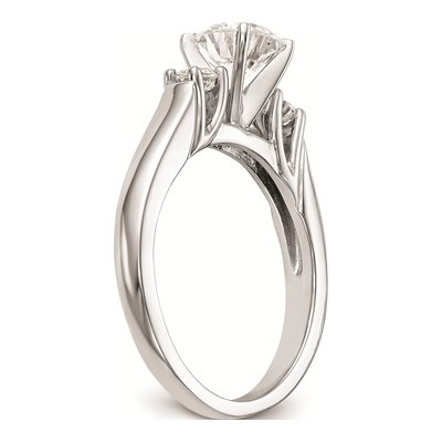 14K White Gold 3-Stone Engagement Ring Mounting – view 6